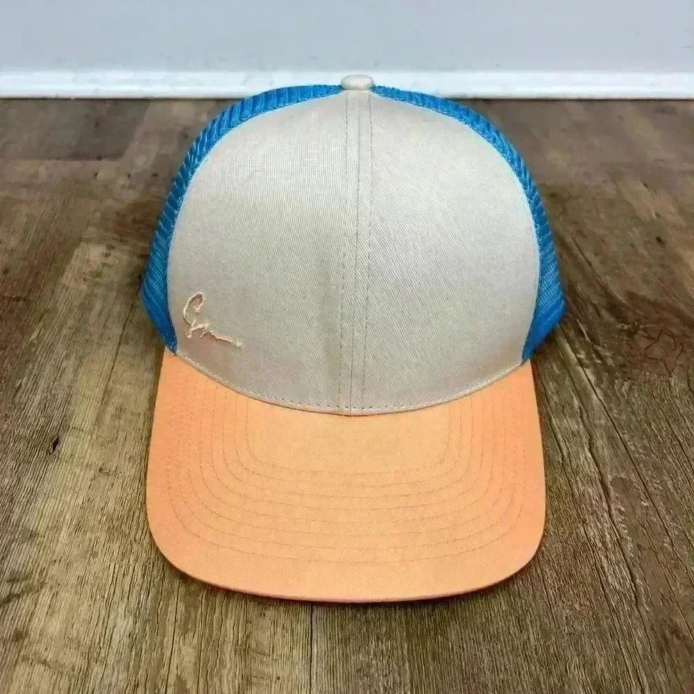 Gracy Folly Colorblock Mesh Snapback Adjustable Hat Orange Blue Trucker
